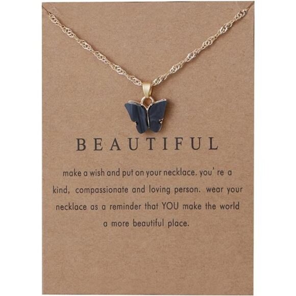 Rrdaily 9 Pcs Dainty Colorful Butterfly Pendant Necklace Set for Women,Bohemian - Picture 6 of 7